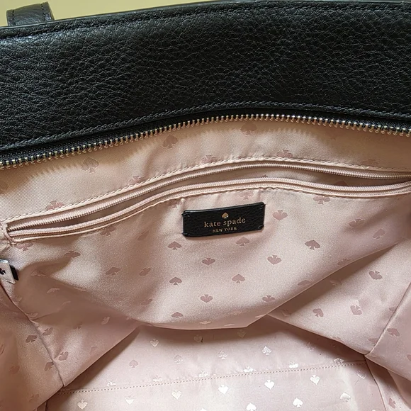 Kate Spade Marti Pebble Black Leather Tote Bag With Brass Hardware - Picture 4 of 4